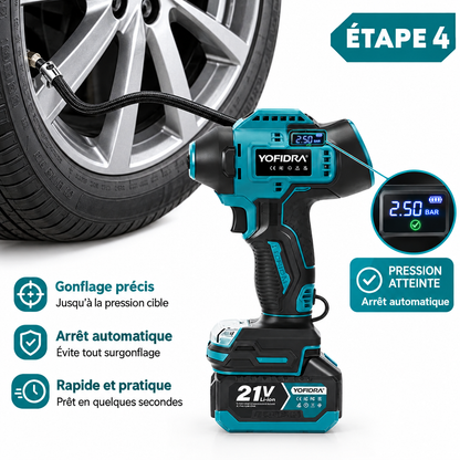 Pompe à Air Électrique YOFIDRA – Gonfleur de Pneus Haute Pression Compatible Batterie Makita
