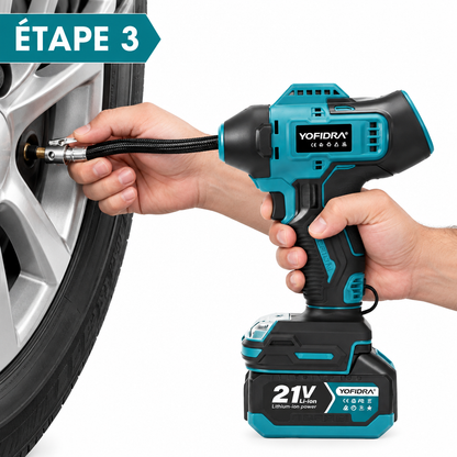 Pompe à Air Électrique YOFIDRA – Gonfleur de Pneus Haute Pression Compatible Batterie Makita