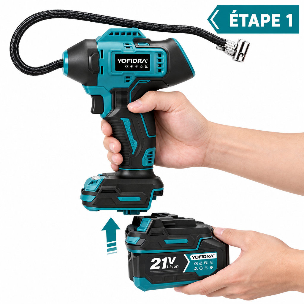 Pompe à Air Électrique YOFIDRA – Gonfleur de Pneus Haute Pression Compatible Batterie Makita