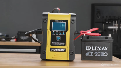 Démonstration du Chargeur de Batterie Intelligent EnergyBoost 12V/24V 6A – Charge en 7 étapes compatible AGM, GEL et Plomb pour voiture et camion – Complement Auto