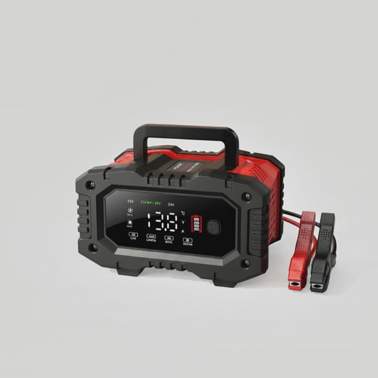 Chargeur batterie FOXSUR 12V/24V 20A avec écran LCD - Réparation pulse AGM GEL LiFePO4 - Solution anti-panne voiture - Complement Auto