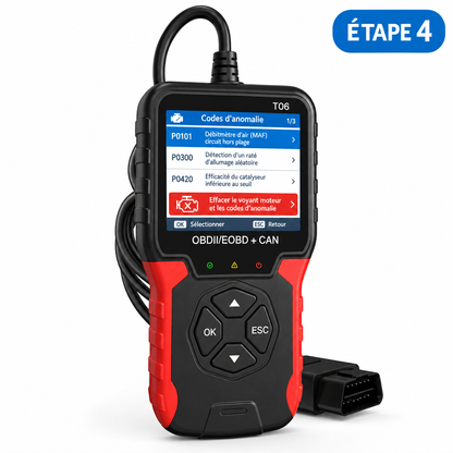 Scanner Professionnel OBD2 RUOGINSS – Diagnostic Auto, Lecture & Effacement Codes Défauts, Compatible CAN OBDII