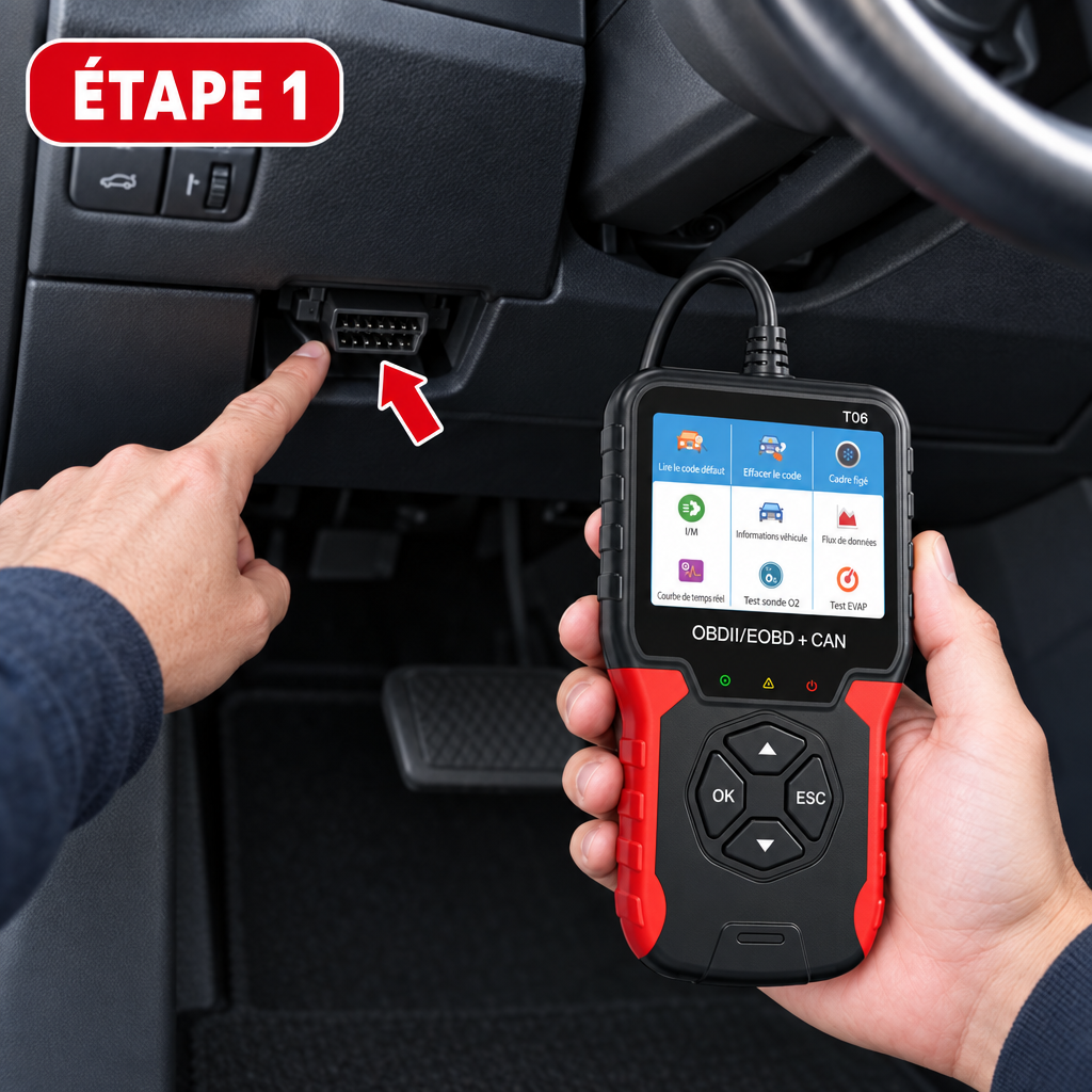 "Lire et effacer les codes défauts et le voyant moteur avec le Scanner Professionnel OBD2 RUOGINSS"