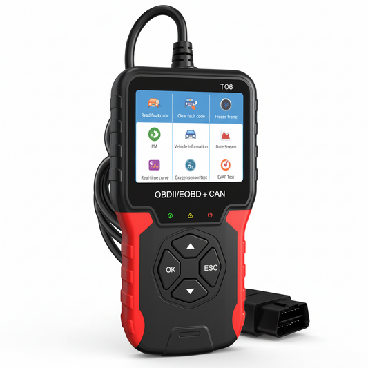 Scanner OBD2 RUOGINSS T06 – Vue principale fond blanc studio