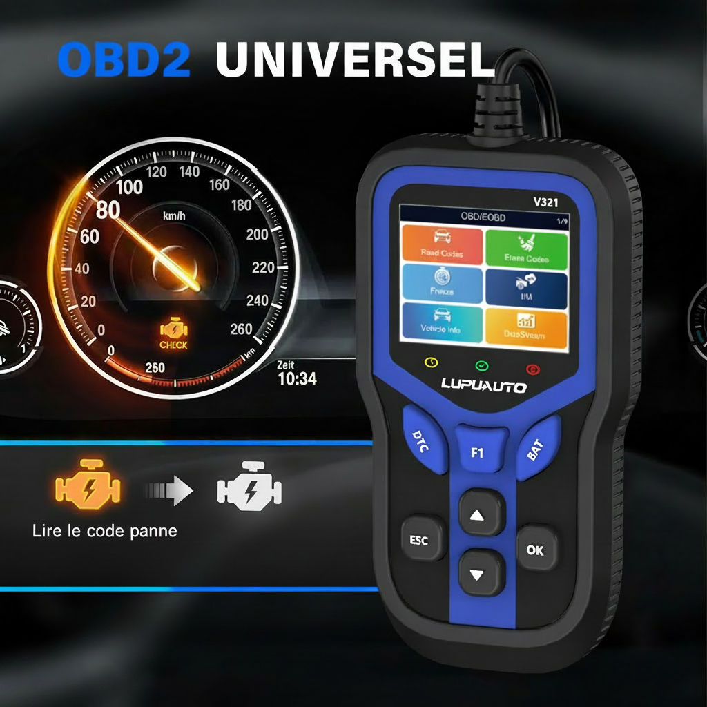 Scanner OBD2 universel V321 – Lecture code panne moteur