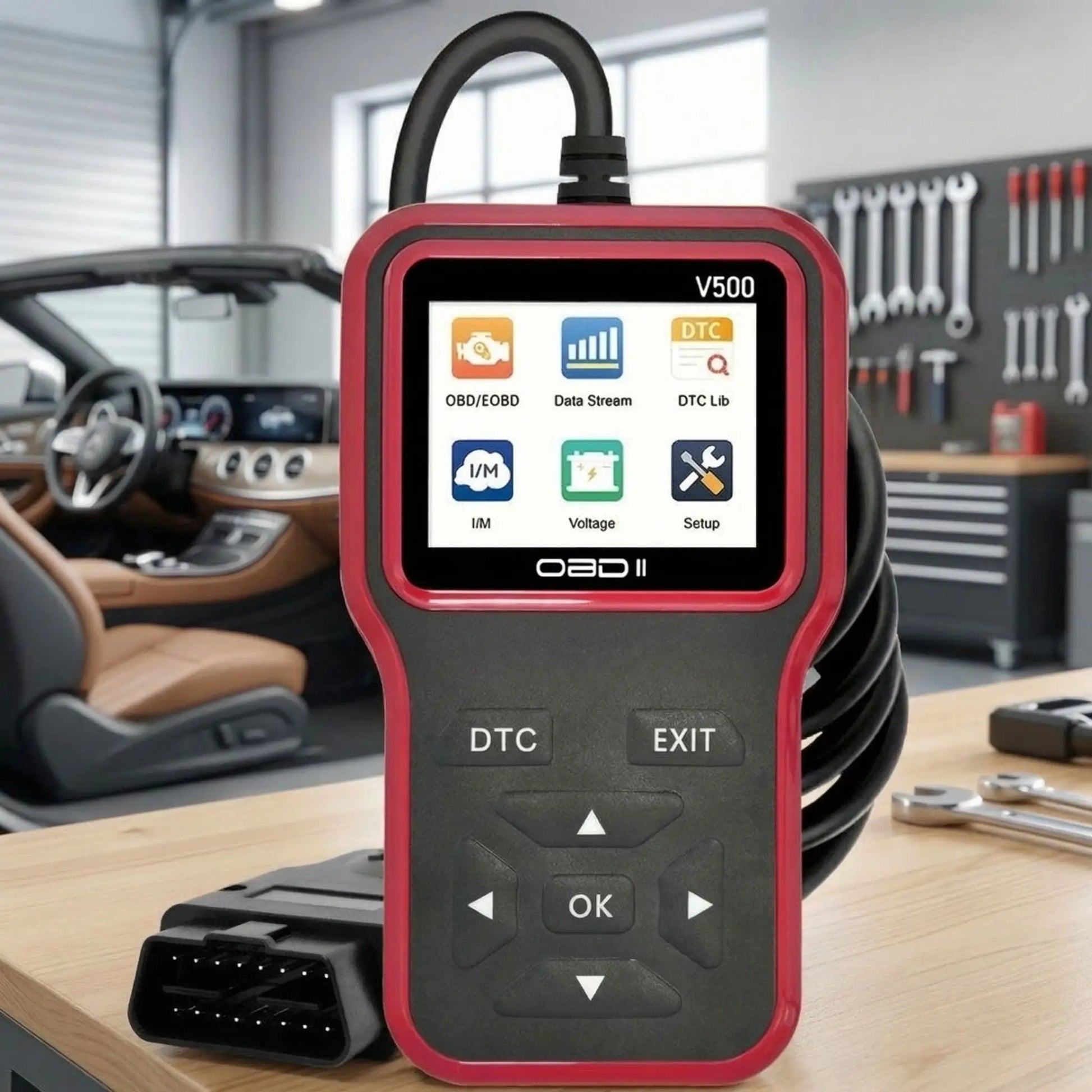 Valise diagnostic OBD2 V500 écran couleur compatible multimarque toutes voitures