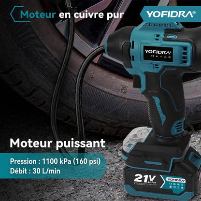 Pompe à Air Électrique YOFIDRA – Gonfleur de Pneus Haute Pression Compatible Batterie Makita