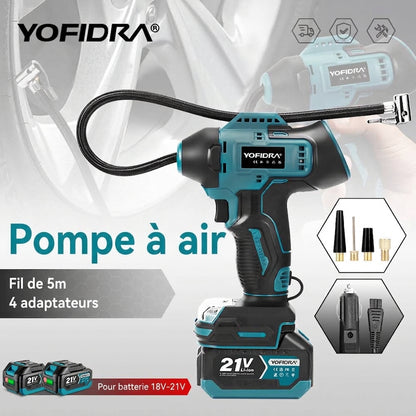 Pompe à Air Électrique YOFIDRA – Gonfleur de Pneus Haute Pression Compatible Batterie Makita